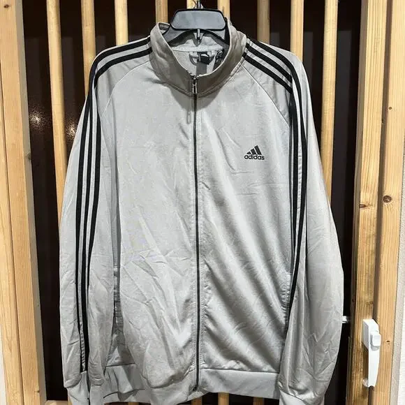 adidas | Jackets & Coats | Adidas Jacket Mens 2xl Gray Black Three